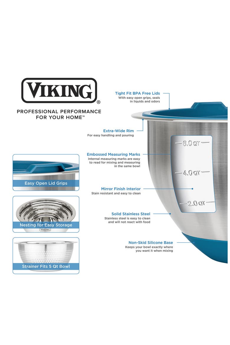 9-Piece Mixing Bowl Set, Alternate, color, TEAL