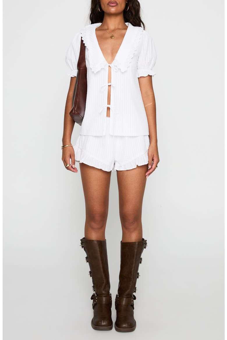 Eternal Sun Collared Top & Shorts Set, Main, color, WHITE