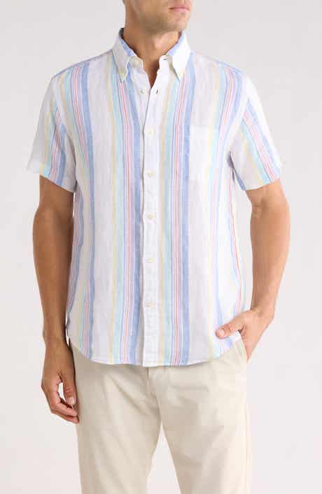 Brooks Brothers Regular Fit Stripe Linen Button-Up Shirt
