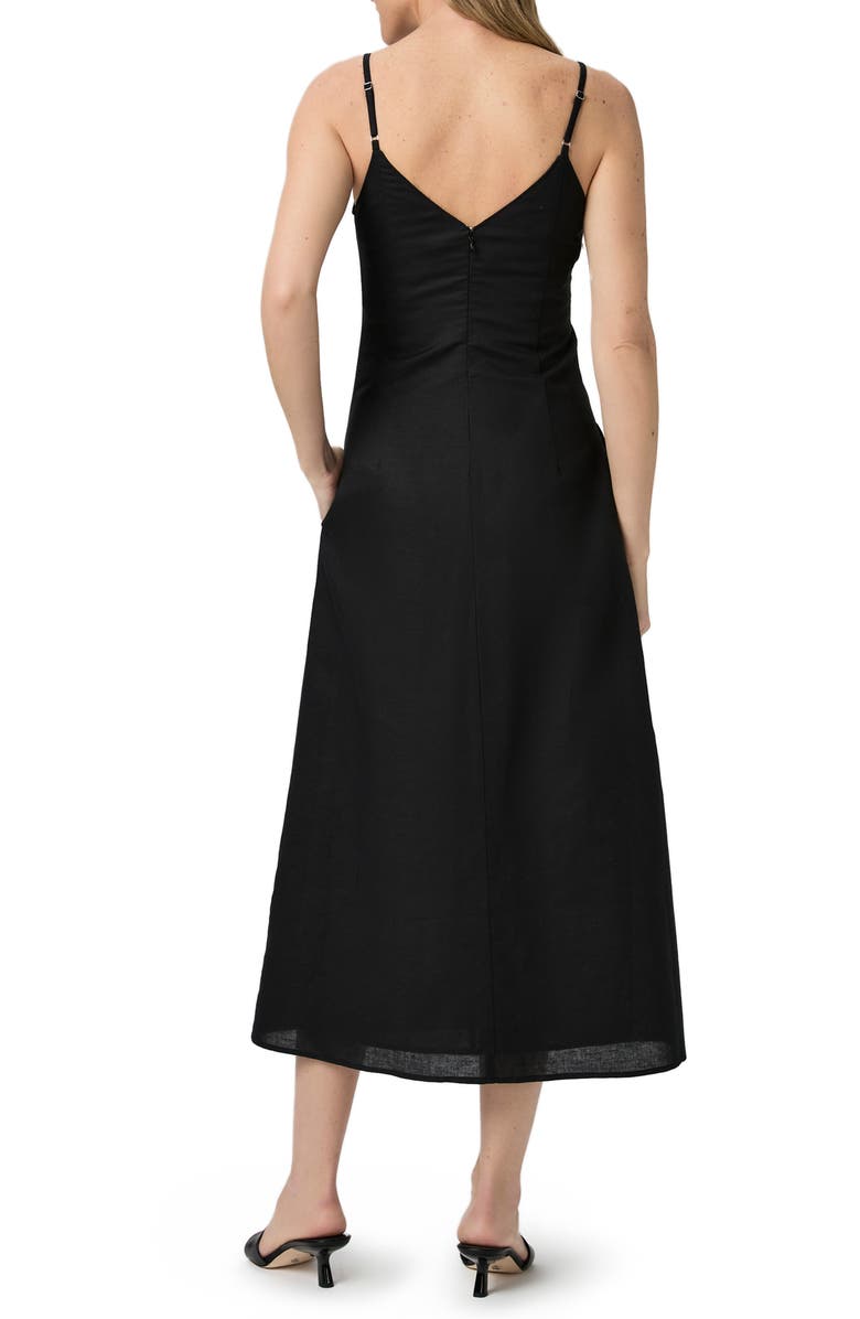 PAIGE Modena Linen & Cotton A-Line Sundress, Alternate, color, Black