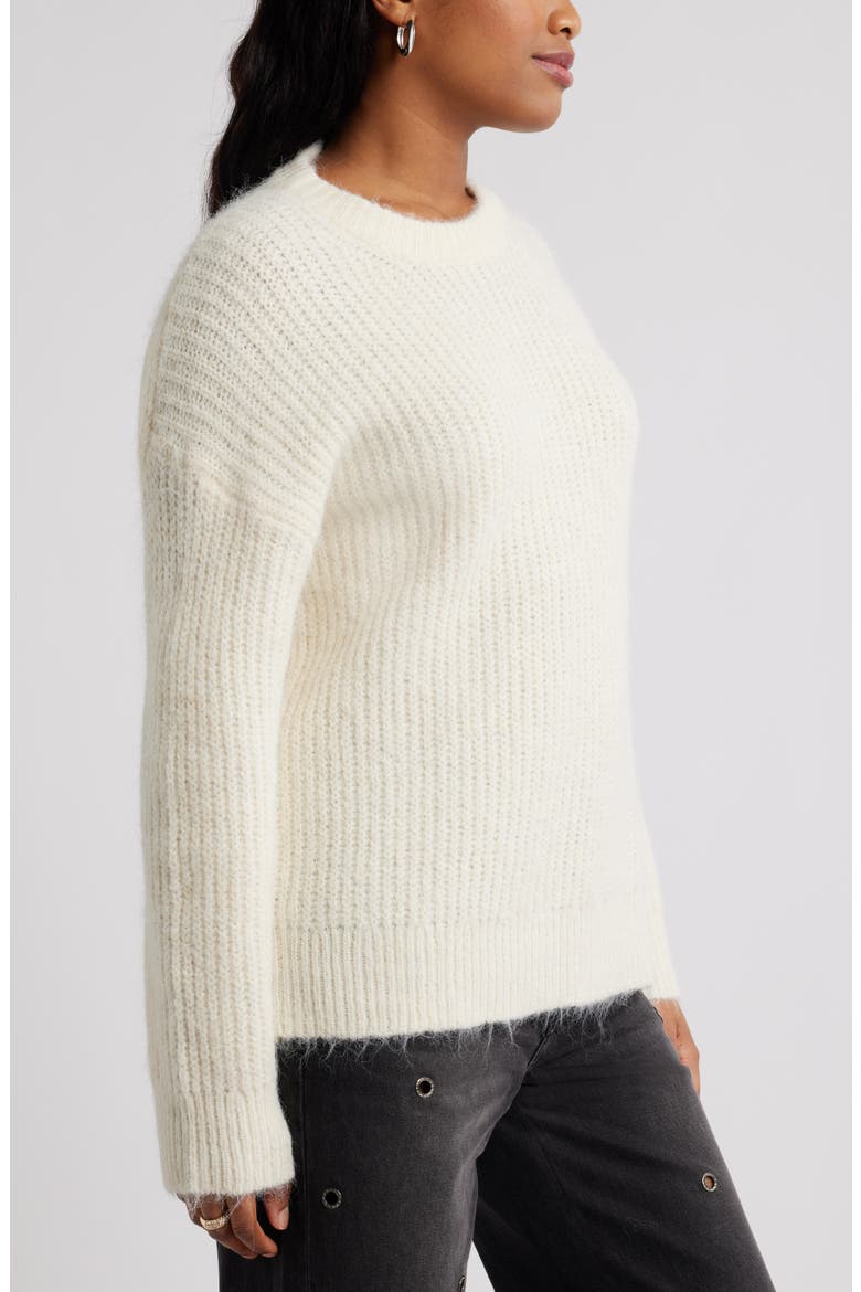 Oversize Fuzzy Sweater, Alternate, color, IVORY