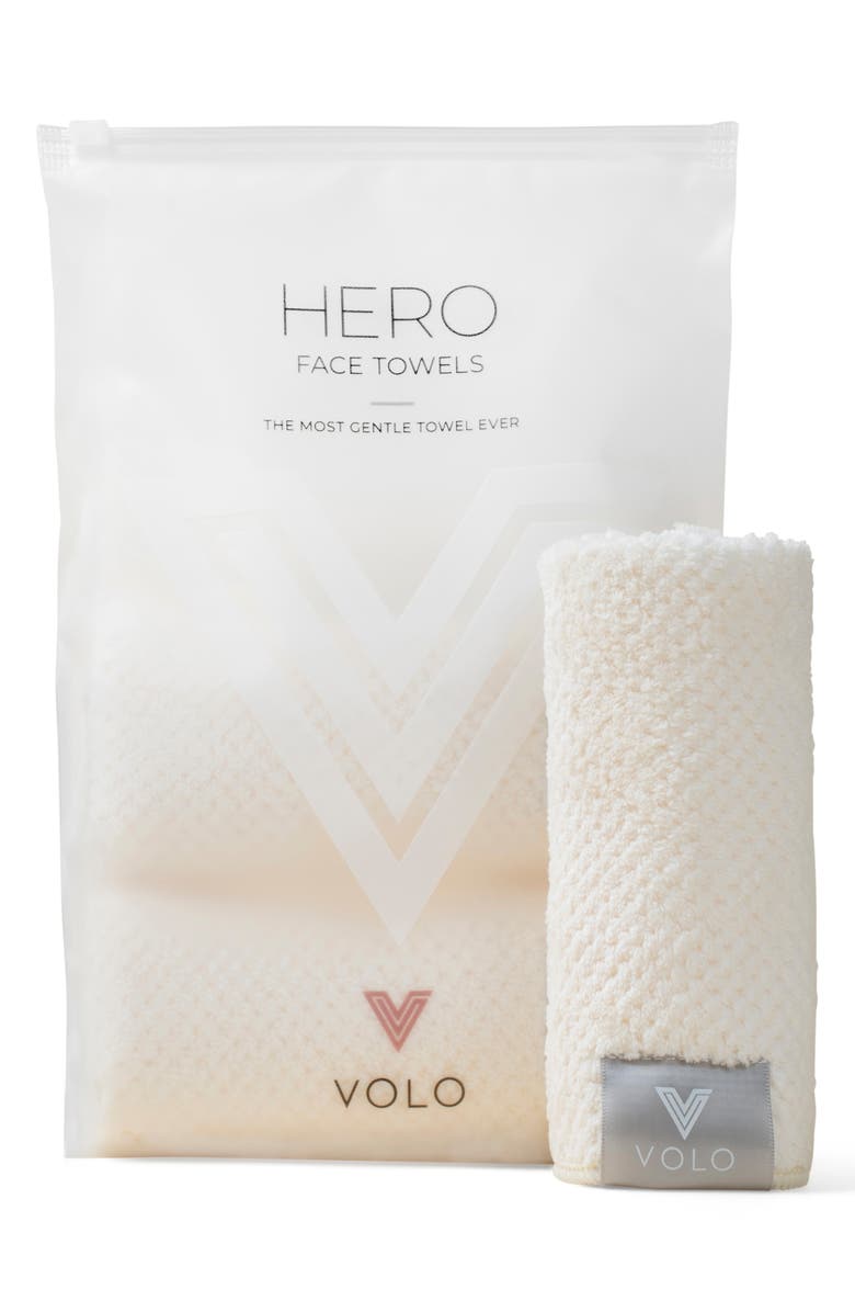 VOLO 3-Pack Hero Face Towels, Main, color, Salt White