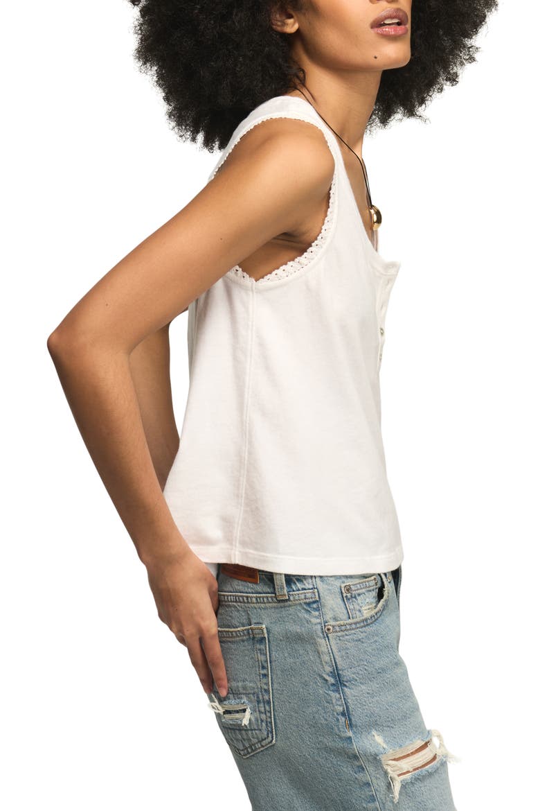 Lace Trim Henley Tank, Alternate, color, BRIGHT WHITE