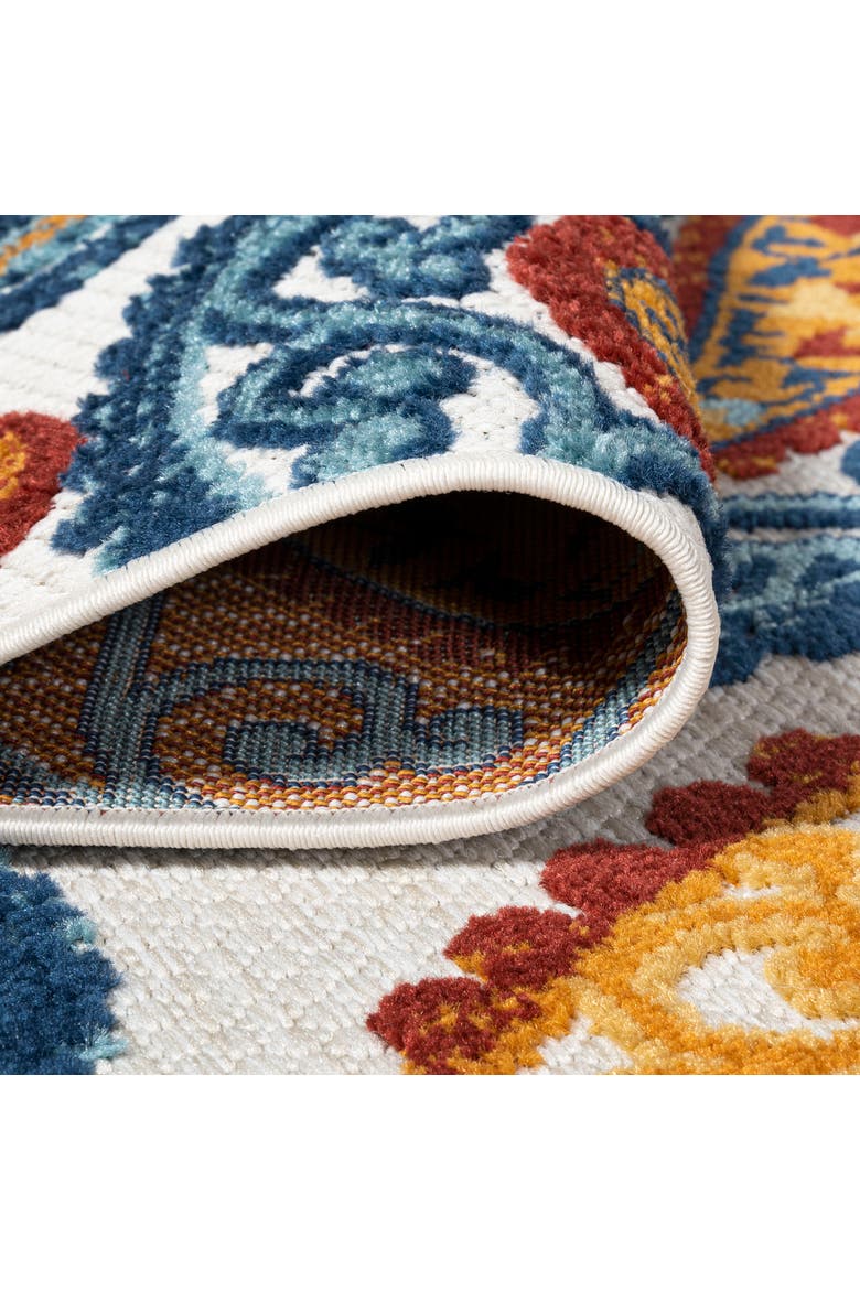 Julien Paisley High-Low Light Indoor/Outdoor Area Rug, Alternate, color, Orange/Blue