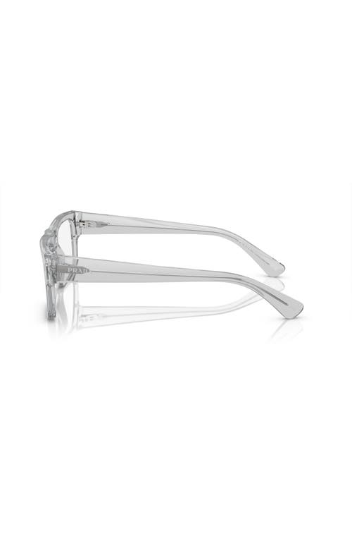 Prada 57mm Rectangle Optical Glasses In Gray