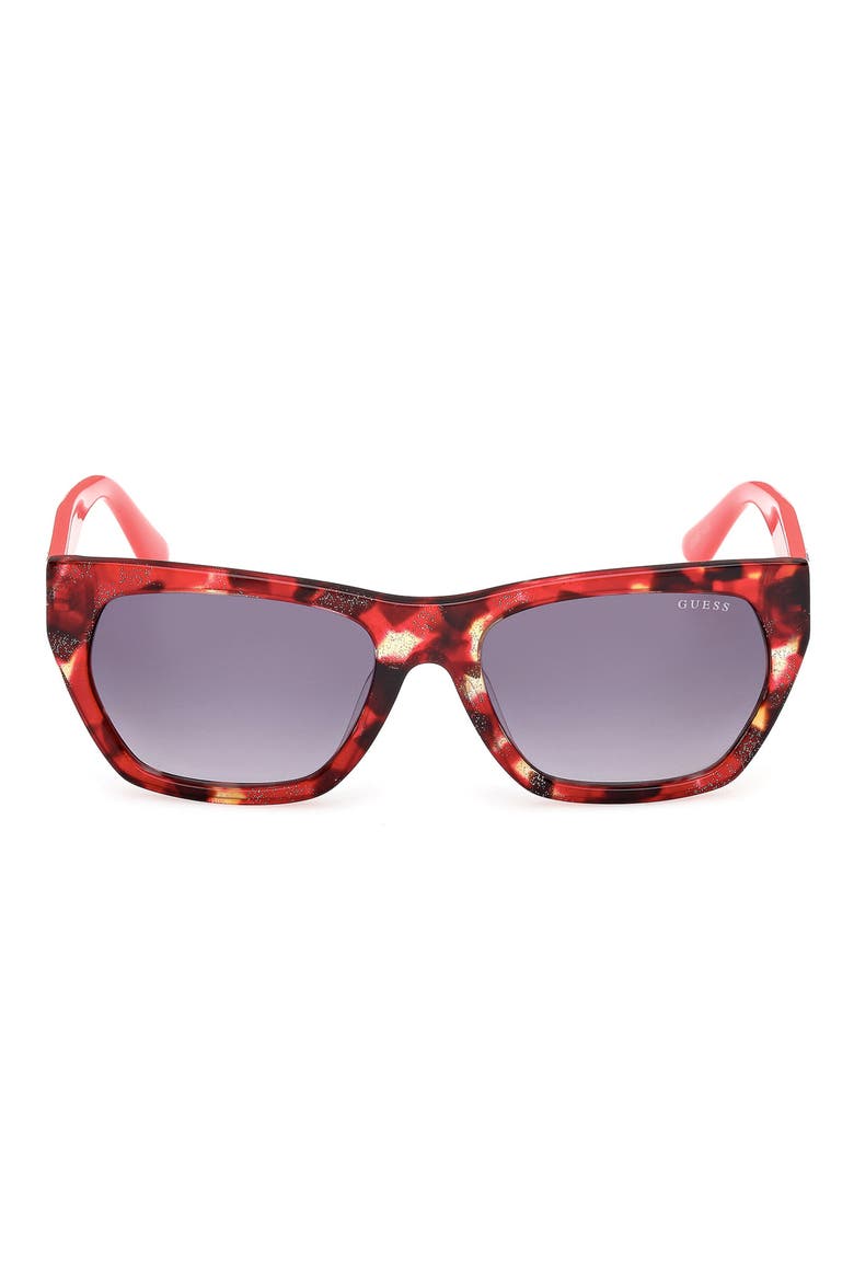 Geometric Sunglasses, Main, color, RED HAVANA / GRADIENT SMOKE