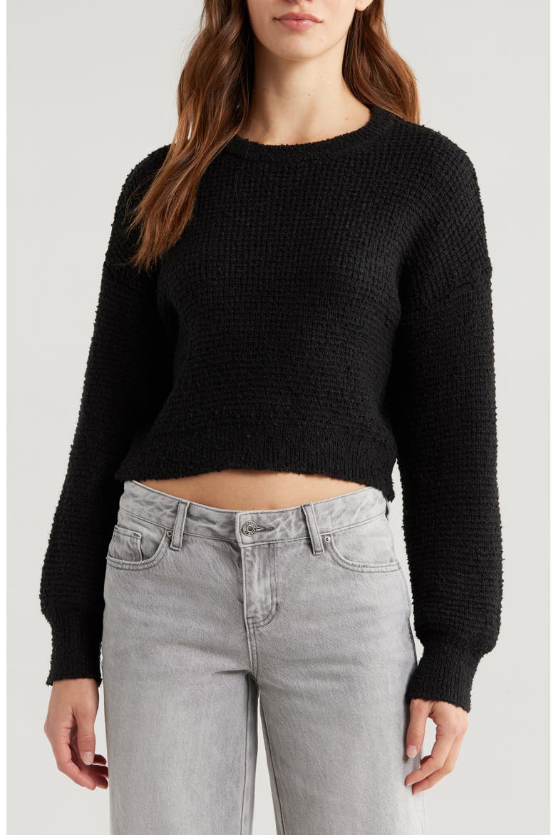 Waffle Stitch Sweater, Main, color, ANTHRACITE