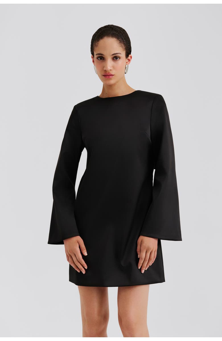 Malina Elna Bow Detailed Mini Dress, Main, color, Black