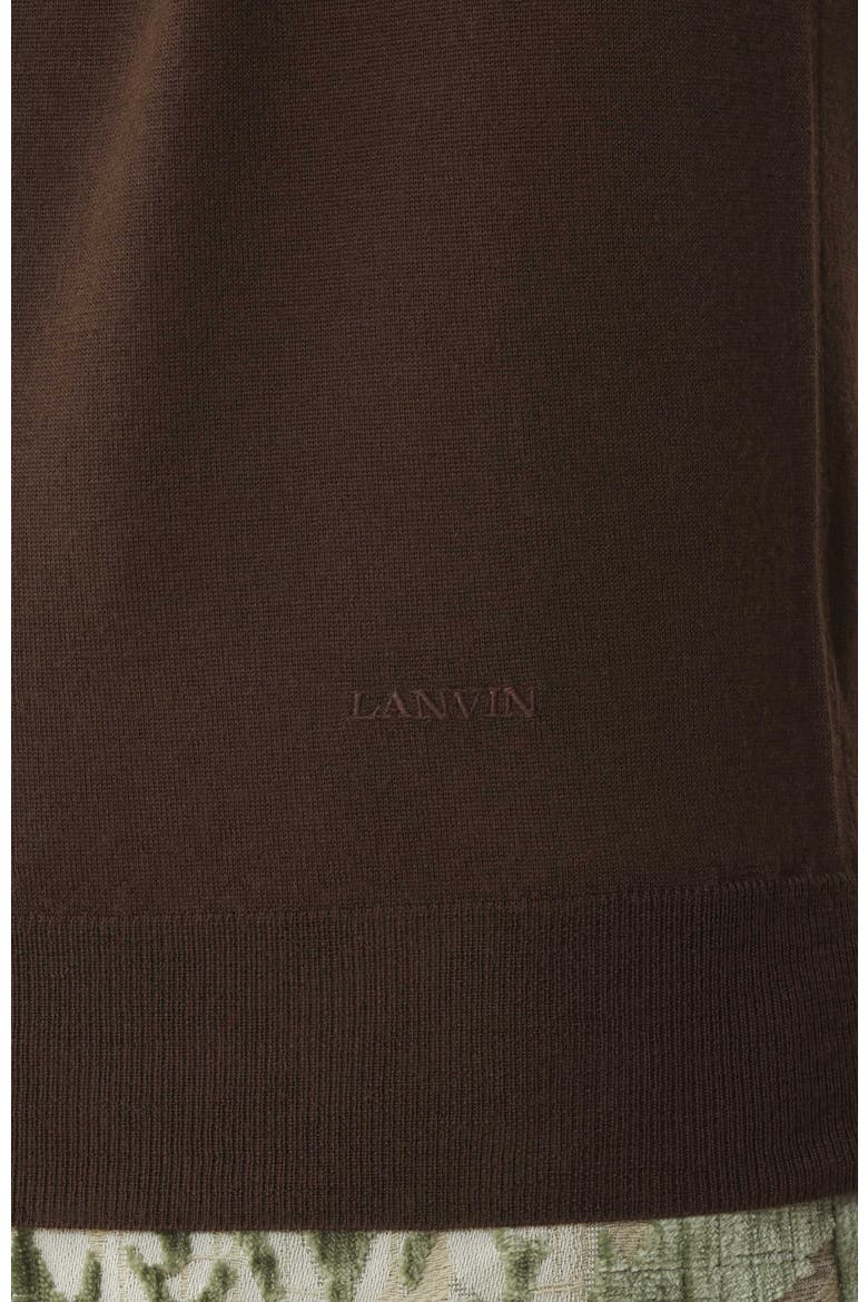 Classic Polo Shirt In Merino Wool, Alternate, color, Ebony