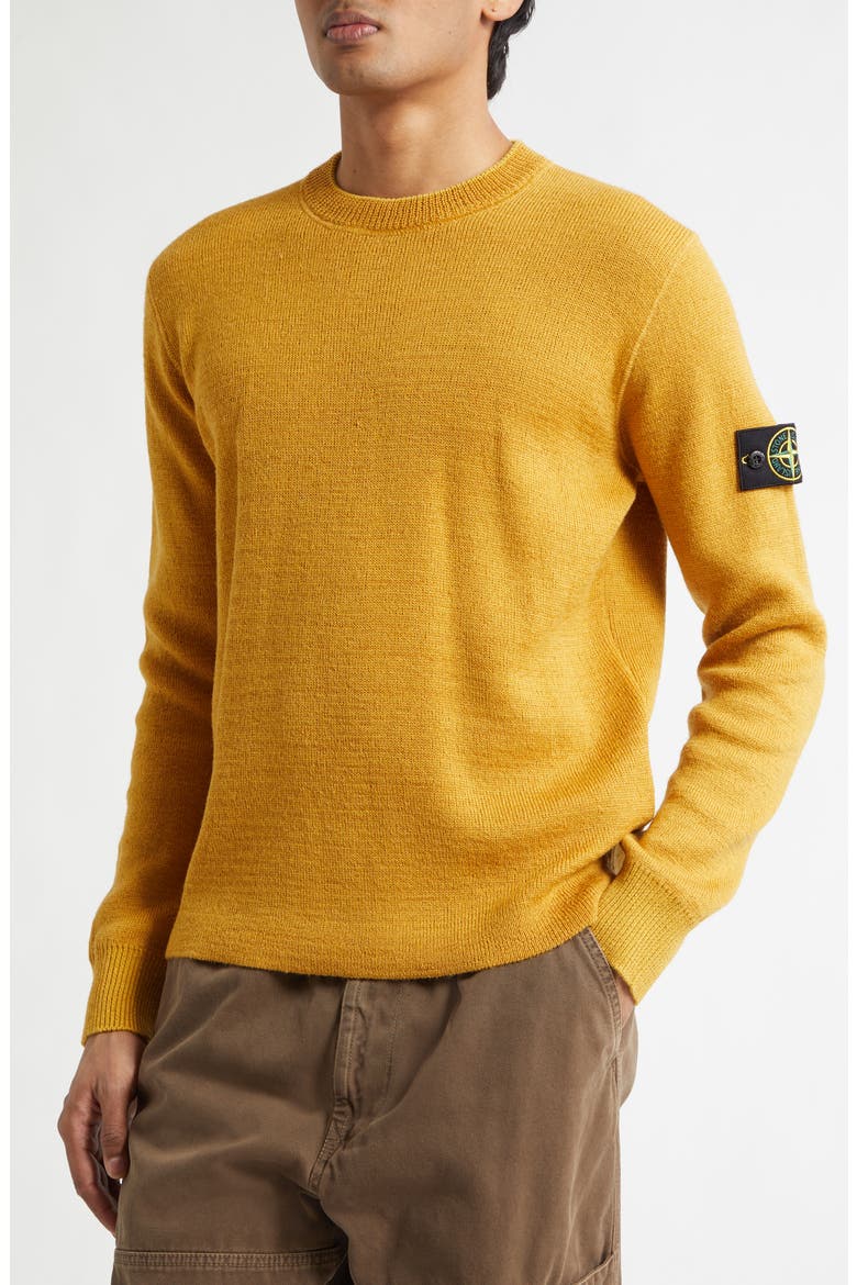 Compass Logo Wool Blend Sweater, Alternate, color, MUSTARD