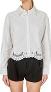 Endless Rose Embroidered Hem Button-Up Shirt