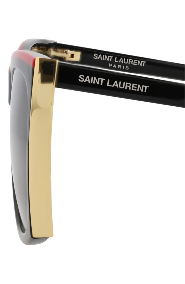 Saint Laurent 58mm Square Sunglasses, Alternate, color, Black Black Grey