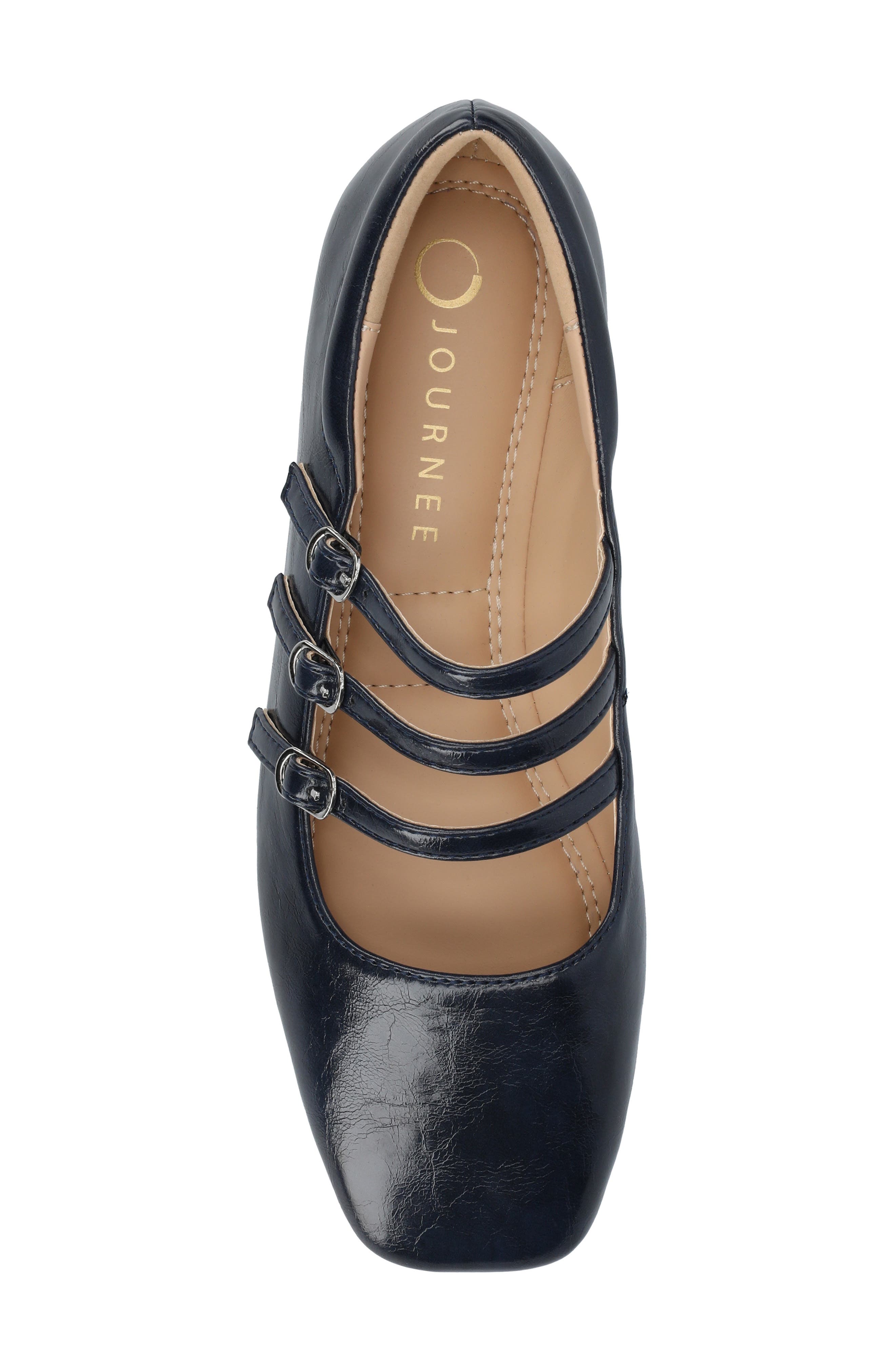 Darlin Multi Strap Mary Jane Flat, Alternate, color, NAVY CRINKLE