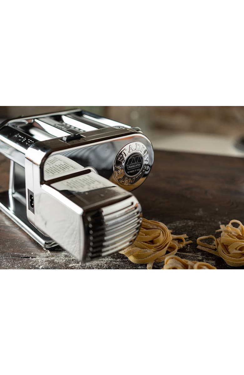 Marcato Ampiamotor 110V Pasta Machine, Made in Italy, Chrome Steel, Alternate, color, Silver