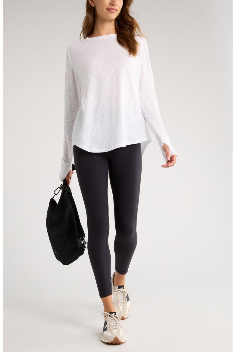 Relaxed Washed 2.0 Long Sleeve Slub Tee, Alternate, color, WHITE