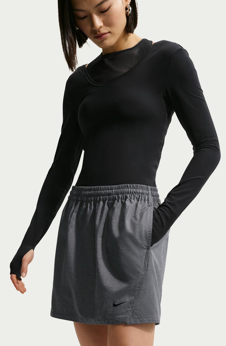 Nike Sportswear Pregame Woven Skirt, Alternate, color, Black/ Heather/ Black