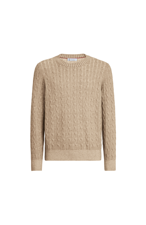 Cashmere vanisé cable knit sweater