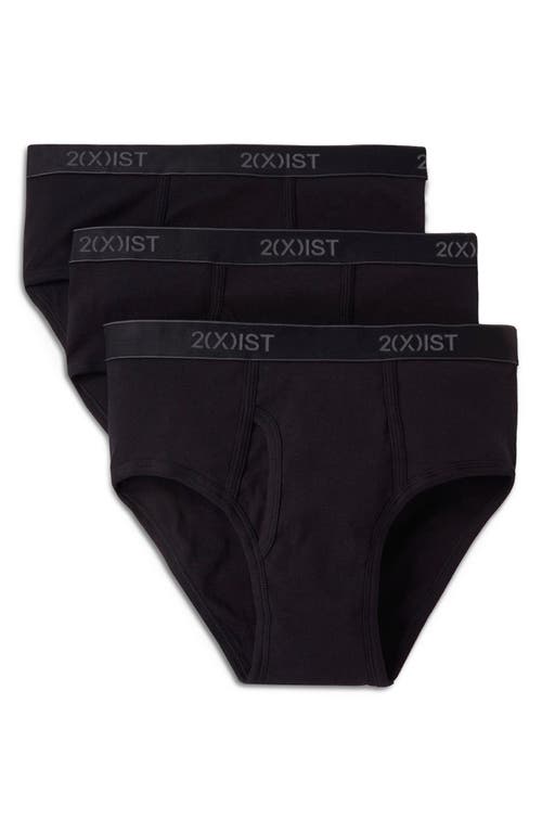 2(x)ist Assorted 3-pack Essential Cotton Briefs In Black