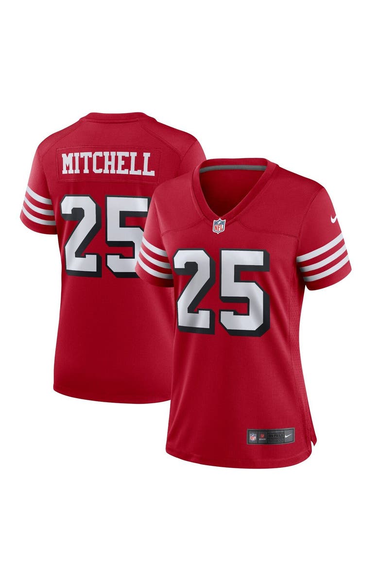 Nike Women's Nike Elijah Mitchell Scarlet San Francisco 49ers Alternate Team Game Jersey, Main, color, 
