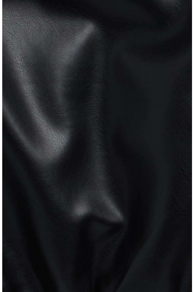 Faux Leather Varsity Bomber, Alternate, color, BLACK