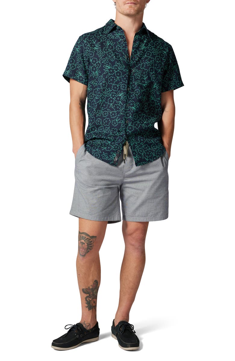 Rodd & Gunn Barrytown Sports Fit Floral Short Sleeve Linen Button-Up Shirt, Alternate, color, 