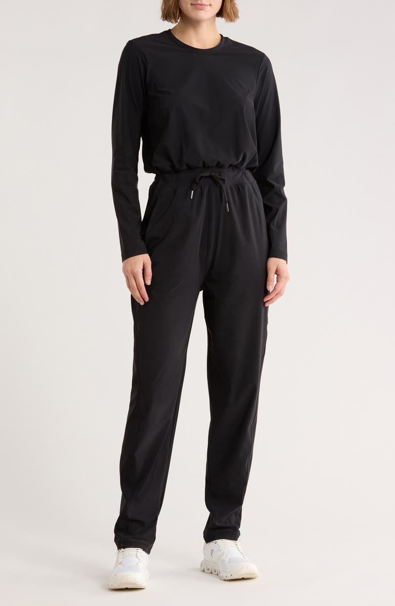 Sweaty Betty Explorer Long Sleeve Jumpsuit, Main, color, Black