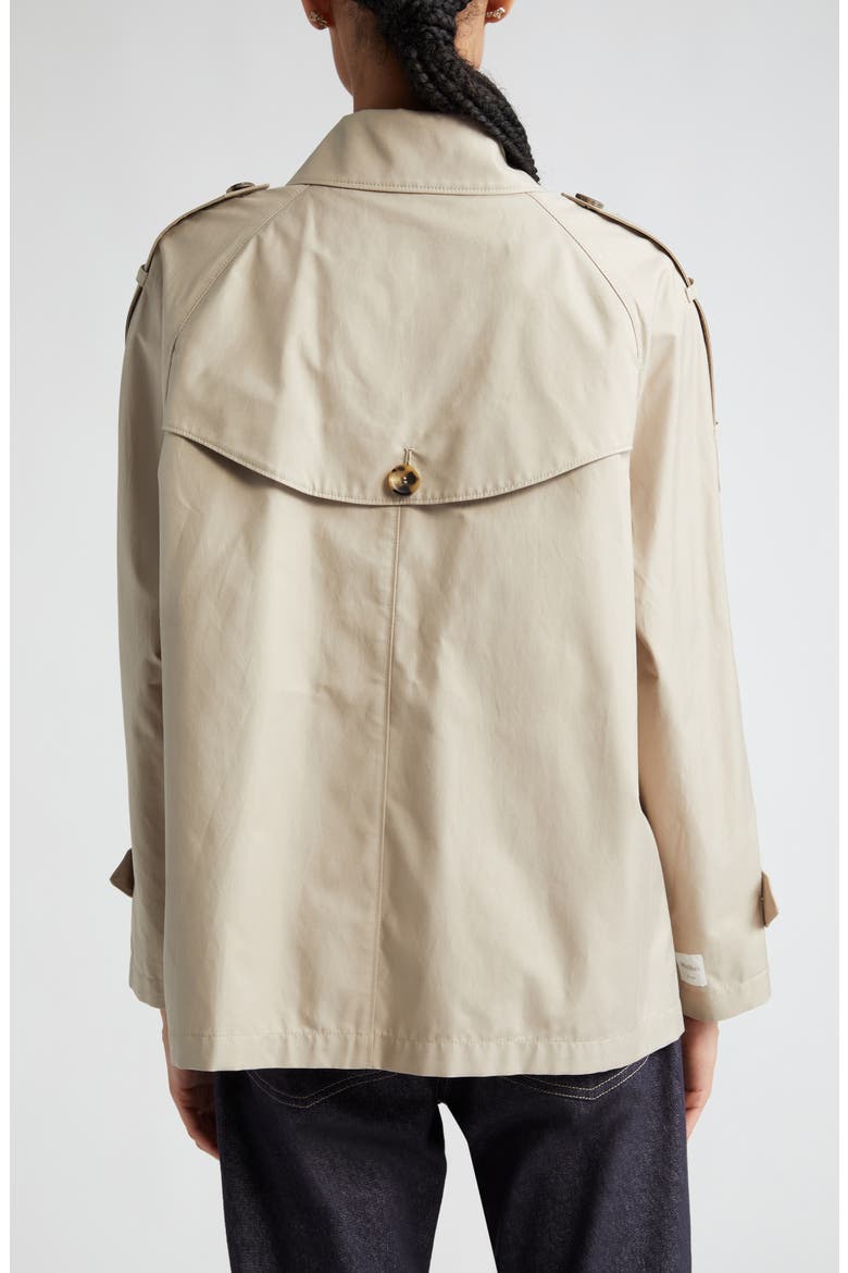 Double Breasted Water Resistant Short Swing Trench Coat, Alternate, color, BEIGE