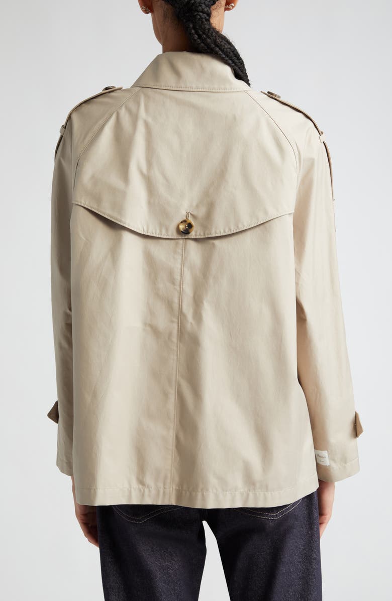 Max Mara Double Breasted Water Resistant Short Swing Trench Coat, Alternate, color,