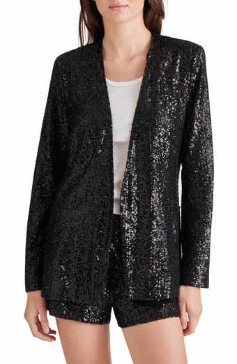 Steve Madden Collarless Sequin Blazer