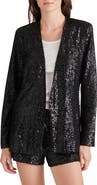 Steve Madden Collarless Sequin Blazer