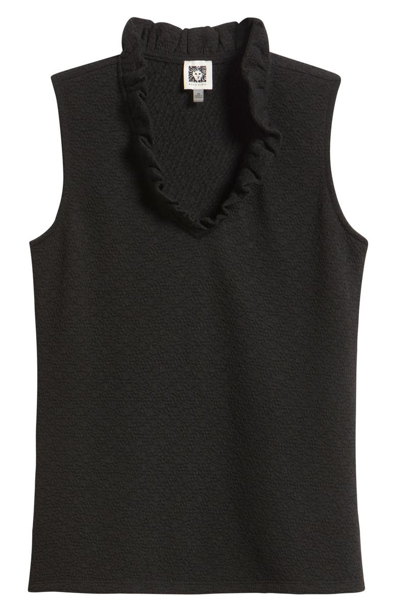 Anne Klein Ruffle Sleeveless Knit Top, Alternate, color, Anne Black