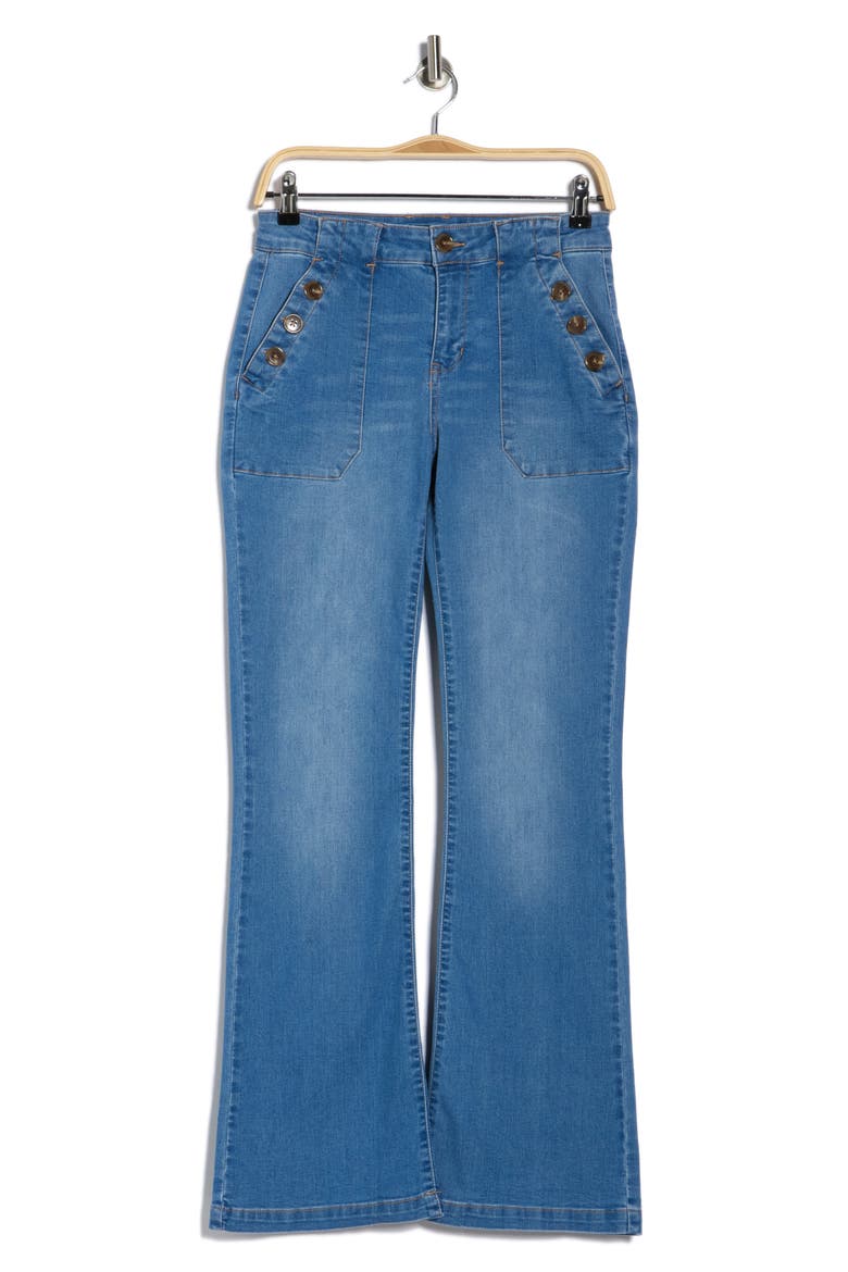 The Sailor High Waist Bootcut Jeans, Alternate, color, SEAGLASS BLUE