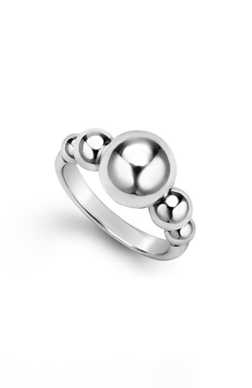 Lagos Sterling Silver Caviar Bubbly Beaded Ring In Metallic