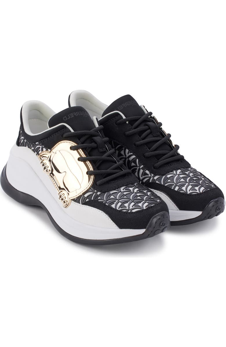 KARL LAGERFELD PARIS Coty Sneaker, Alternate, color, White/ Black