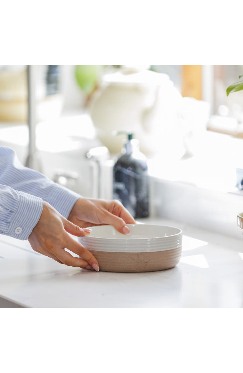 MASON CASH Heart Paw Pet Bowl, 5.9", 16.9oz, Cream & Tan, Food-Water Dish, Alternate, color, 