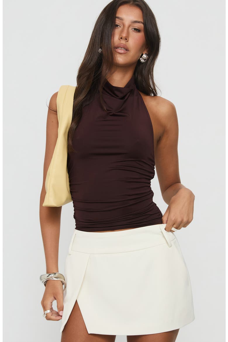 Giggle Halter Top, Alternate, color, CHOCOLATE