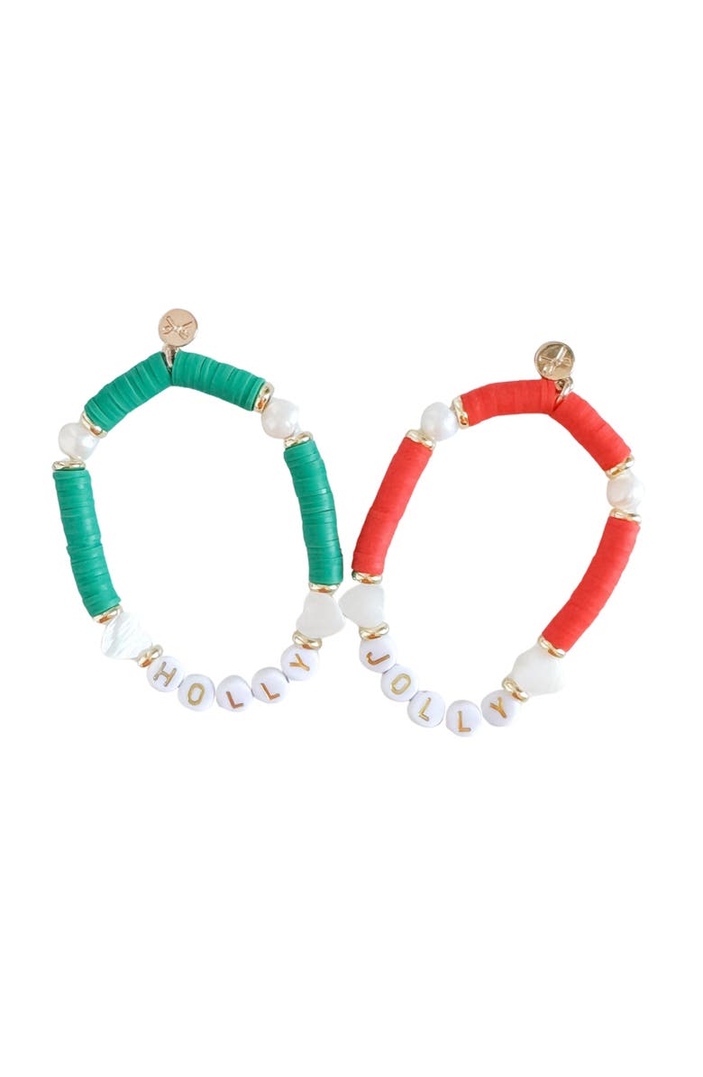 Bits & Bows Holly Jolly Bracelet Set, Main, color,