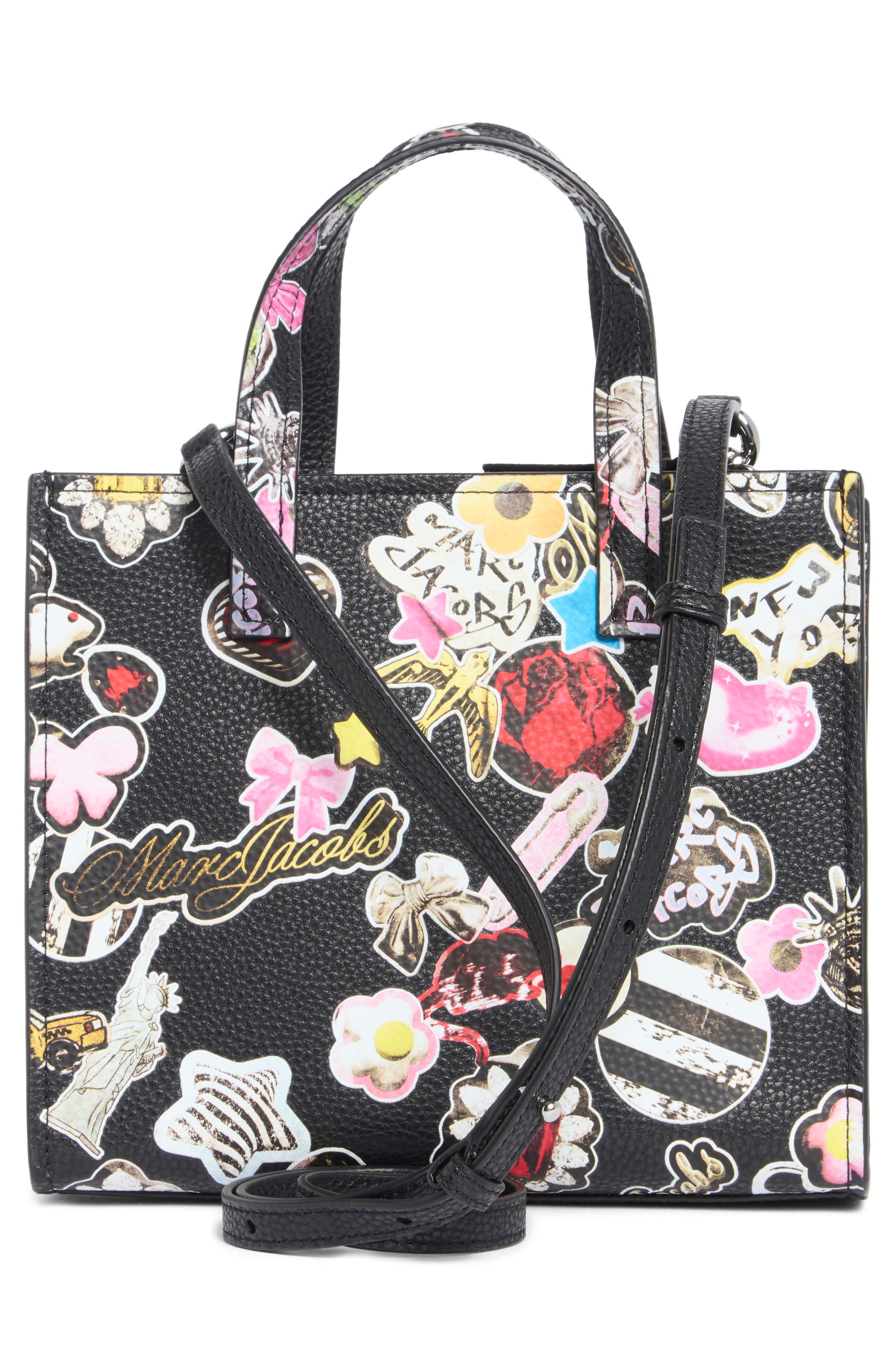 Marc Jacobs Sticker Mini Bold Grind Satchel Bag, Alternate, color, Black Multi