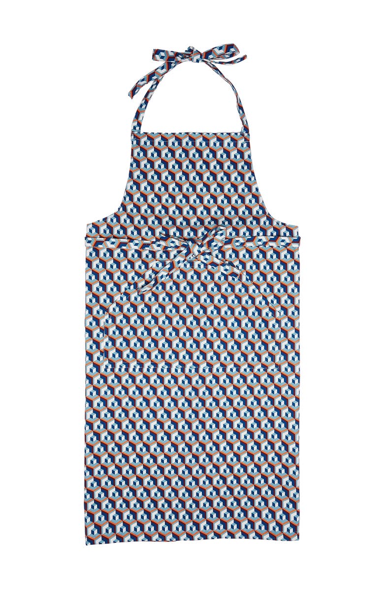 La DoubleJ Apron With Pocket Cubi Blue, Main, color, Cubi Blue