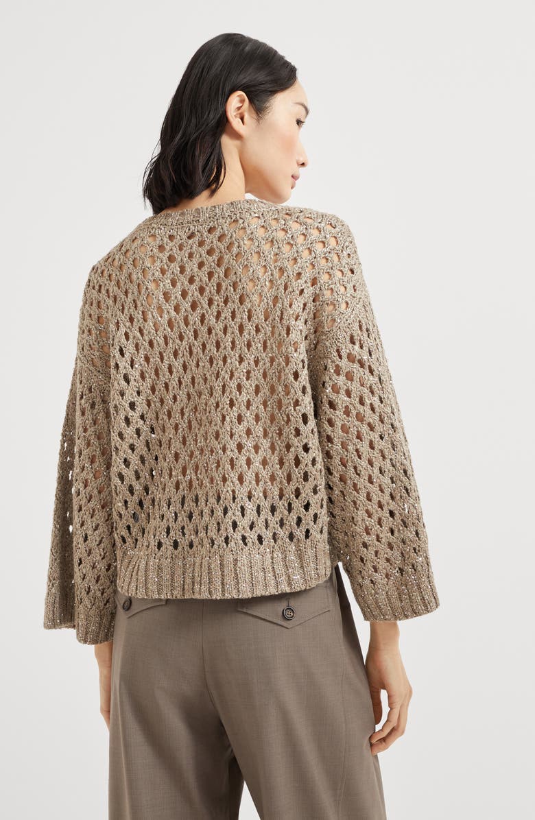 Brunello Cucinelli Dazzling Net sweater, Alternate, color, Warm Beige
