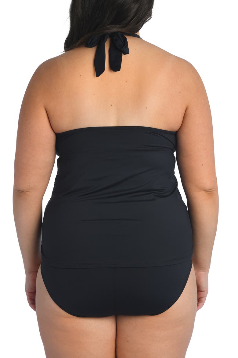 Halter Tankini Top, Alternate, color, BLACK