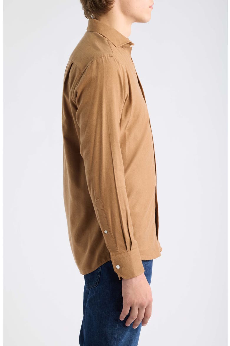 Crown Crafted Flannel Button-Up Shirt, Alternate, color, LIGHT MOCHA