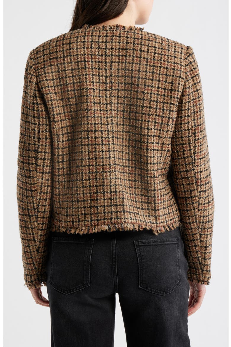 Fringe Crop Cotton Tweed Jacket, Alternate, color, GINGHAM PATTERN