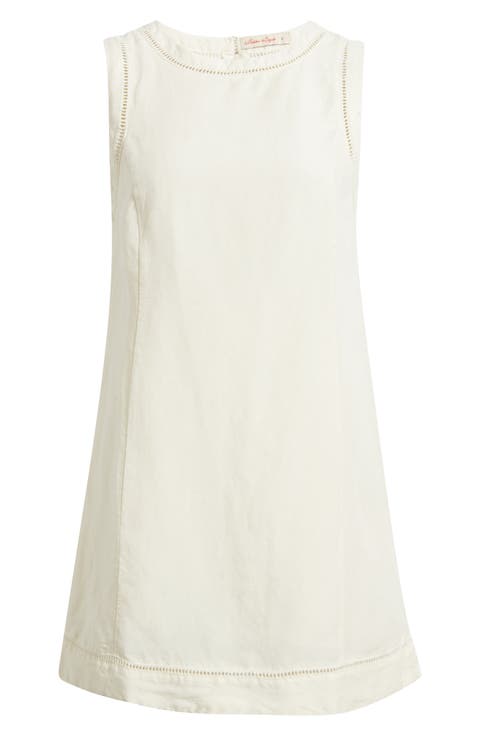 Cora Ladder Stitch Detail Linen Blend Minidress
