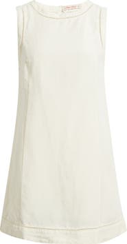 Marine Layer Cora Ladder Stitch Detail Linen Blend Minidress
