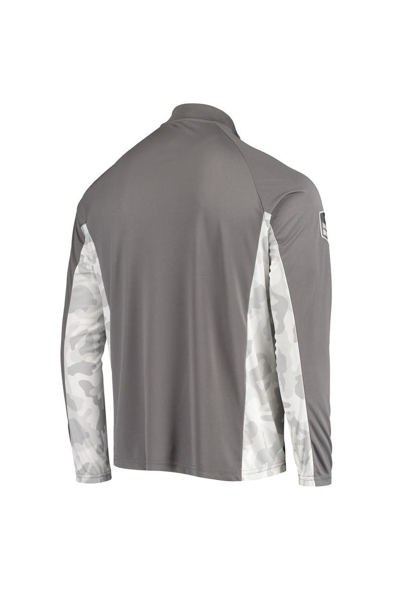 Men's Colosseum Gray/Camo Nebraska Huskers OHT Military Appreciation Swoop Quarter-Zip Jacket, Alternate, color, Gray
