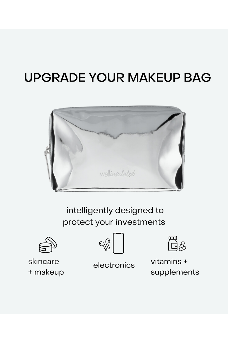 Performance Beauty Bag, Alternate, color, Silver