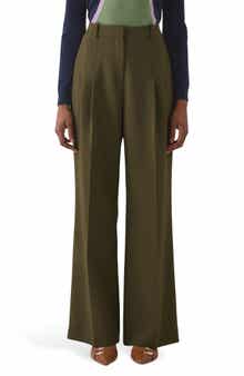 LK Bennett Petra Pleated Wide Leg Pants