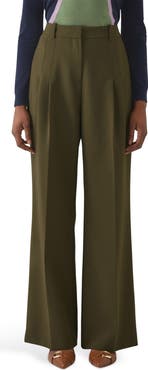 LK Bennett Petra Pleated Wide Leg Pants