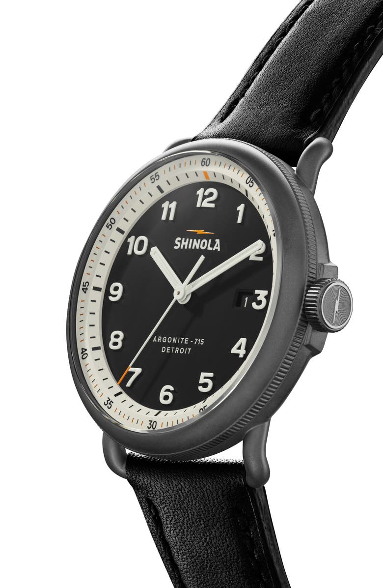 Shinola The Canfield Model C56 Leather Strap Watch, 43mm, Alternate, color, 
